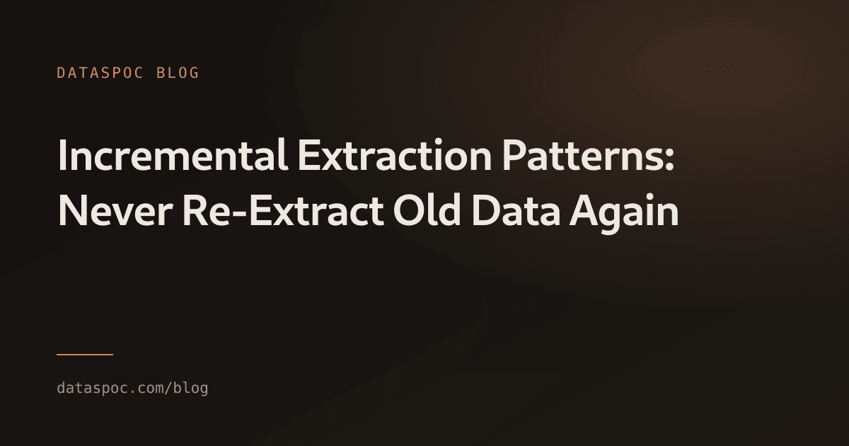 Incremental Extraction Patterns: Never Re-Extract Old Data Again